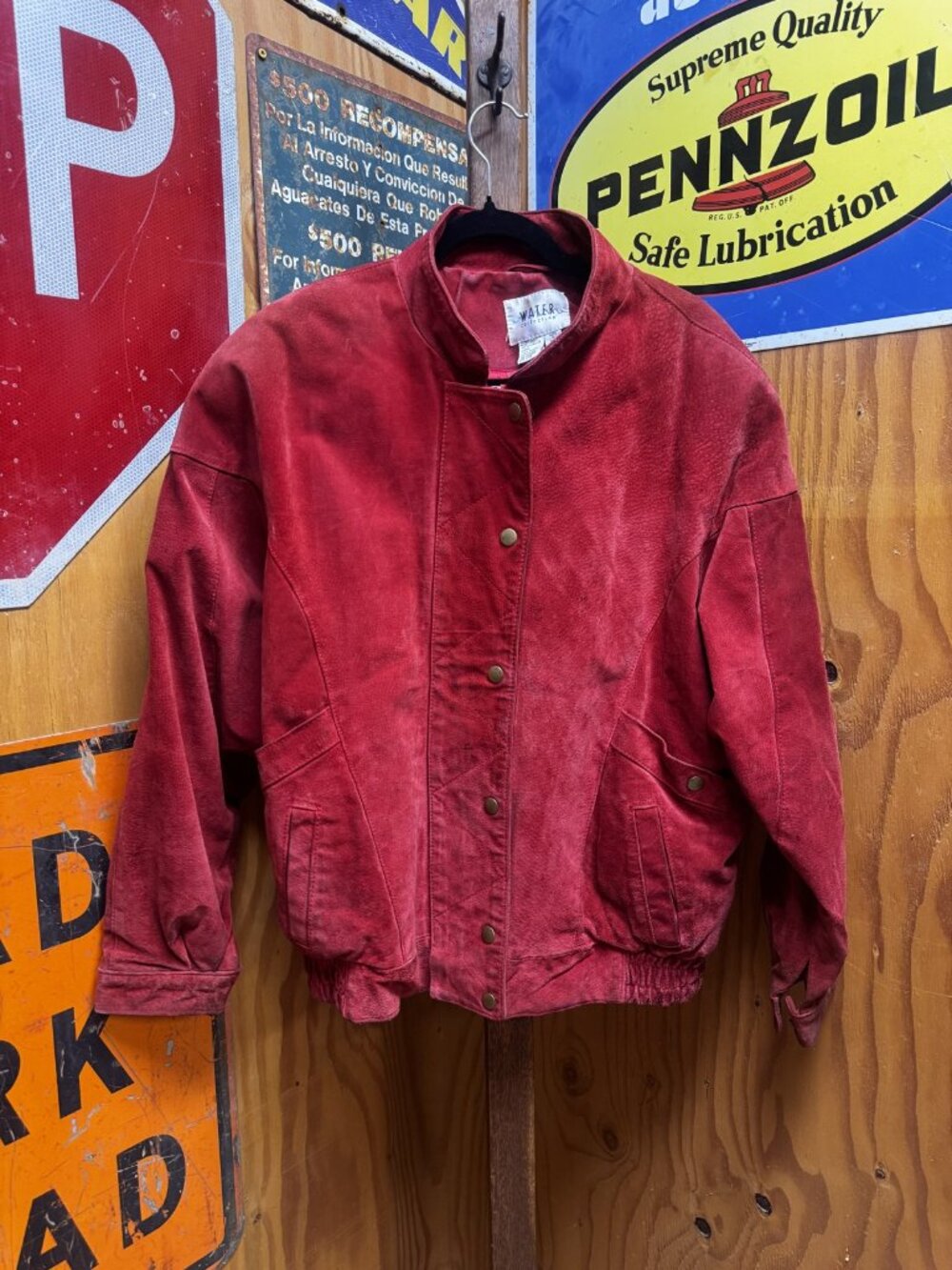 Water Collection Leather Jacket Red L